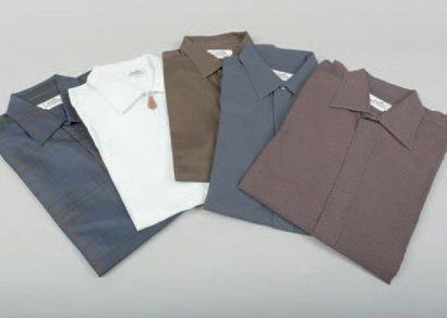 HERMÈS Paris, made in France Lot de cinq chemises divers, encolure 39 / 40(*)