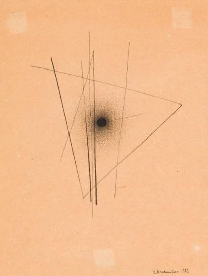 Levon H. TUTUNDJIAN (1905-1968) Composition, 1928 Crayon, plume et encre de Chine...