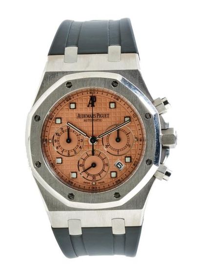 AUDEMARS PIGUET ROYAL OAK N° 264 Vers 2008 Rare et beau chronographe bracelet en...