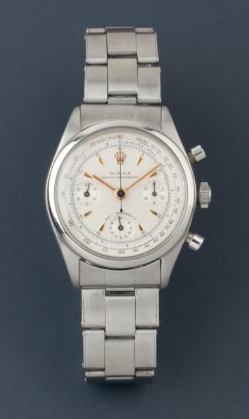 ROLEX ANTIMAGNETIQUE réf: 6234 Vers 1957 Très rare et superbe chronographe bracelet...