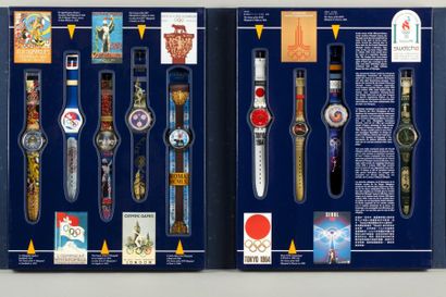 SWATCH OLYMPIC GAMES vers 1994 Superbe coffret de 9 montres Swatch aux couleurs des...