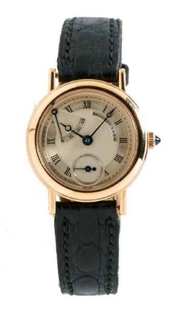 BREGUET N° 1434 Vers 2000 Rare et belle montre bracelet de dame en or. Boîtier rond,...