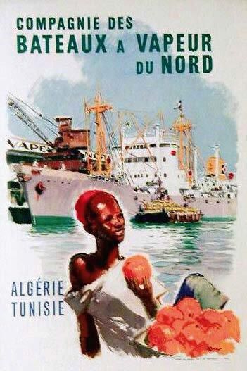 BRENET Albert Algérie-Tunisie. Compagnie des Bateaux à vapeur du Nord. Affiche. Imp....