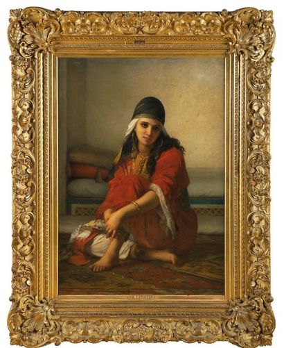 Charles LANDELLE (1821-1908) Beauté du harem Huile sur toile, signée en bas à droite...