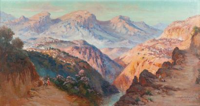 Constant LOUCHE (1880-1956) Paysage des Aurès, 1922 Huile sur toile, signée en bas...