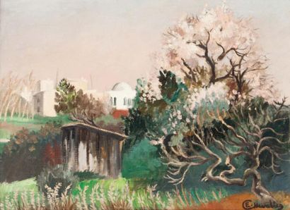 Etienne CHEVALIER (1910-1982) Paysage d'El Biar Huile sur toile, signée en bas à...