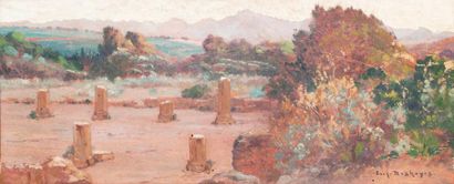 Eugène Deshayes (1868-1939) Ruines de Tipaza, 1927 Huile sur toile, signée et datée...