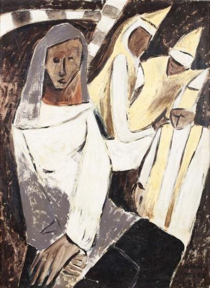 Bachir Chaouch YELLES (Né en 1921) Femmes à Stamboul, 1949 Huile sur toile, signée...