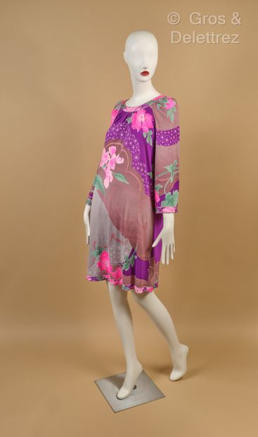 LEONARD - Multicolored floral print silk...