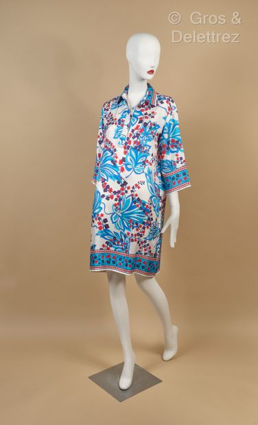 PAROSH - Printed silk dress with multicolored...