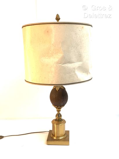 MAISON CHARLES, attribué à
Lampe modèle noix...