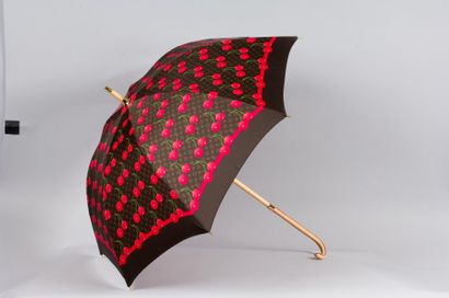 LOUIS VUITTON par Takashi Murakami Parapluie en nylon de soie imprimé du mini monogram...