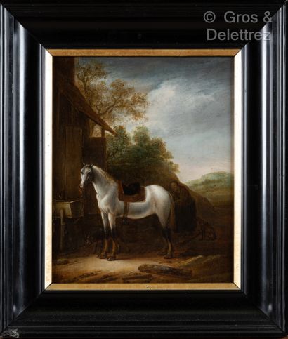 null 17th century school
White horse at the stable
Oil on panel
34 x 28 cm