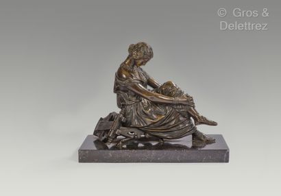 null James PRADIER, based on
Sappho
Proof in patinated bronze, stamped Susse éditeur,...