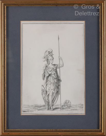 null Attributed to Paul BAUDRY (1828-1886)
Minerve
Graphite drawing signed lower...
