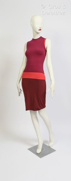 null Calvin KLEIN Collection - Sleeveless dress in three-tone colorblock jersey.