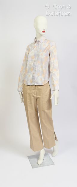 null Marc JACOBS, Nina RICCI - Set consisting of a cotton shirt printed with a pastel...