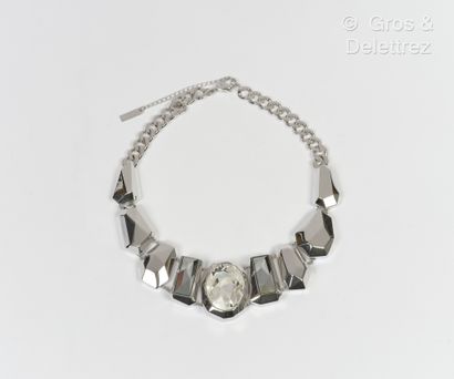 null Atelier SWAROVSKI by Jean Paul GAULTIER - Silver-plated choker composed of faceted...