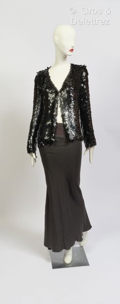 null Marc JACOBS, Rick OWENS - Outfit featuring black sequined vest jacket and long...