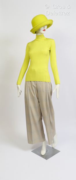 null Nina RICCI - Outfit featuring an anise ribbed stretch knit sweater and Prince...