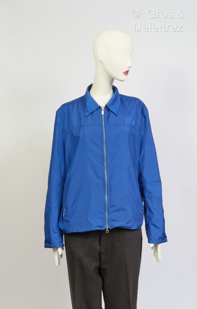 null Y-3 X Adidas - Electric blue polyester zip jacket. S.T.