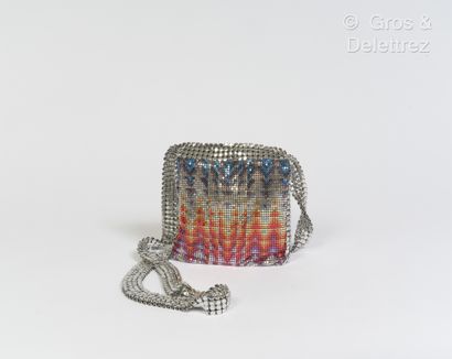 null Paco RABANNE - Small 16cm bag in silver mesh, multicolored.