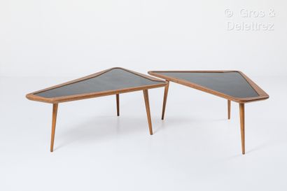 null Charles RAMOS (né en 1925) & CASTANALETTA EDITEUR
Paire de tables basse en bois...