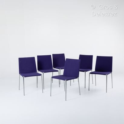 null Roberto BARBIERI (1942-2012)
"Alma"
Suite de six chaises en acier et aluminium,...