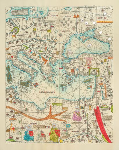 null CRESQUES (Abraham). L’Atlas Català. Barcelona, Llibreria Antiqua`ria Delstre's,...