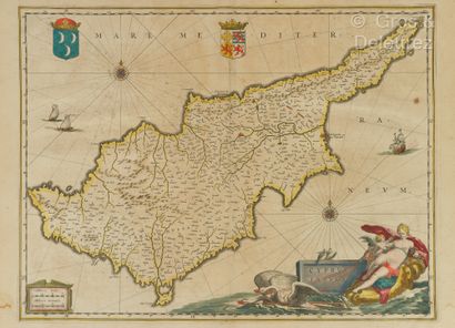 null [Chypre]. [BLAEU (Joan)]. Cyprus Insula. [Amsterdam], [ca. 1644-1655]. 1 carte...