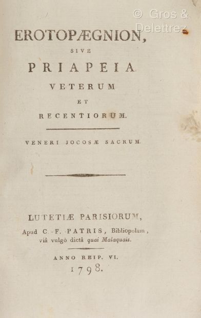 null EROTOPÆGNION, Sive Priapeia veterum et recentiorum.
Lutetiæ Parisiorum, Apud...