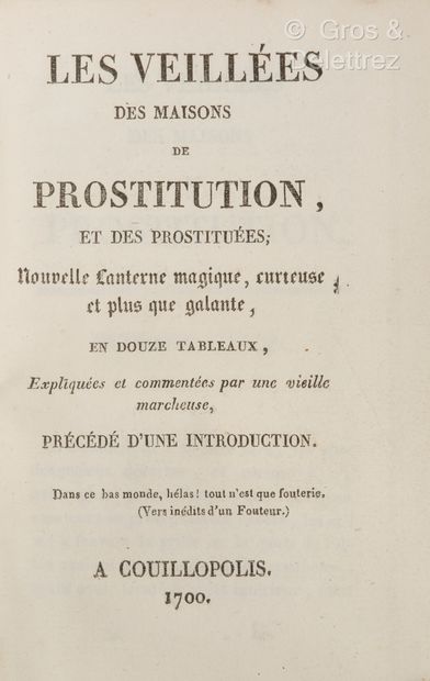 null LES VEILLEES DES MAISONS DE PROSTITUTION, et des prostituées; Nouvelle lanterne...