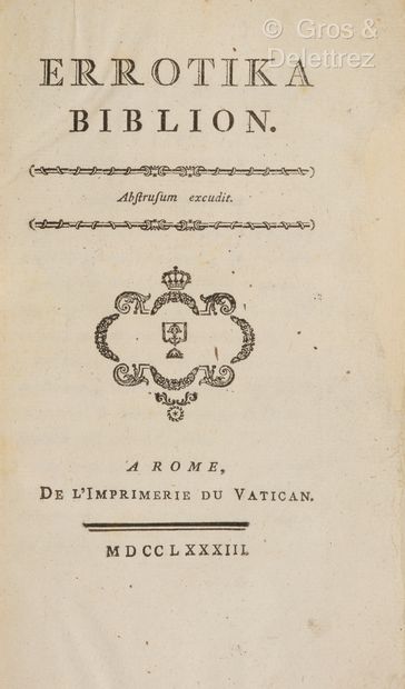 null [Honoré Gabriel Riquetti, comte de MIRABEAU]. Erotika Biblion.
A Rome, De l'Imprimerie...