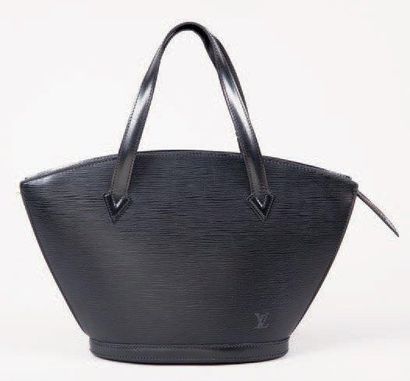 LOUIS VUITTON Sac «Saint Jacques» petit modèle en cuir épi noir, fermeture éclair,...