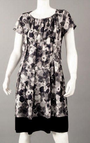LOUIS VUITTON par Marc Jacobs Robe en soie et polyester imprimé à motif florale à...