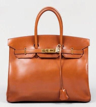 HERMES Paris made in France année 2003 Sac "Birkin" 35 cm en veau barénia camel,...