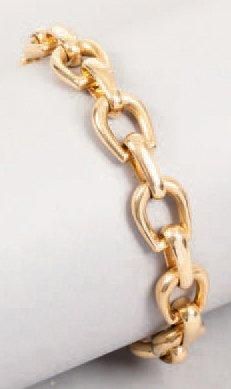 HERMES Paris Bracelet en or à maillons étriers. Poids: 38,7 grs environ. Longueur:...