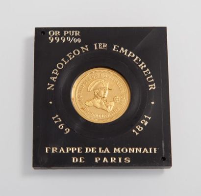 null Lot de deux pièces en or jaune 999/°° Napoléon 1er, frappe de la Monnaie de...