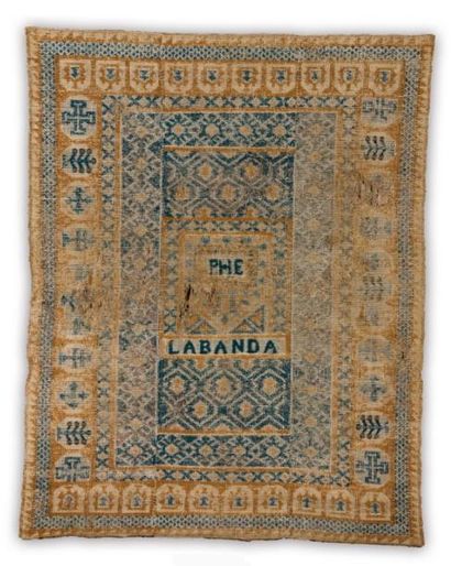 null Un tissage ibérique Tissage dit tapis bouclé avec une inscription Phe Labanda...