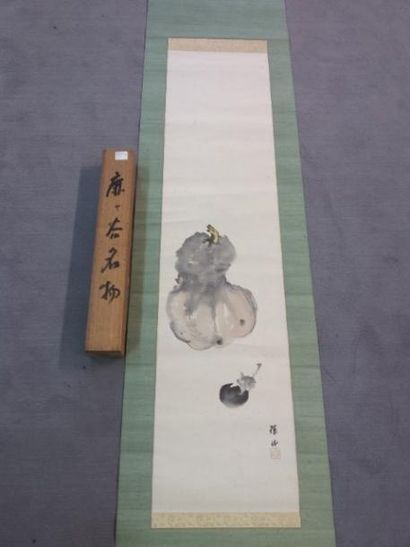 HIRAI BAISEN (1889-1969) Kakemono au lavis et rehauts de couleurs sur papier représentant...