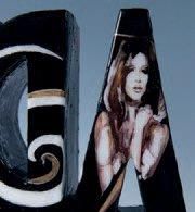 Carole Benichou Brick-Art Poutre de cheminée, technique mixte, collage pigment d?argent...