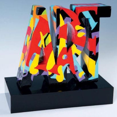 Didier CHAMIZO (Né en 1951) Chami Art Peinture acrylique sur sculpture, socle plexiglas...