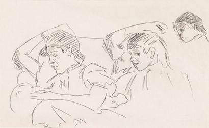 Jacques MAJORELLE (1886-1962) Etude de femmes Crayon (non signée) 25 x 41 cm Provenance:...