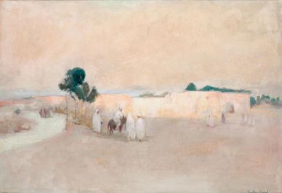 Gaston DUREL (1879-1954) Derniers rayons d'hiver, Casablanca Huile sur toile, signée...