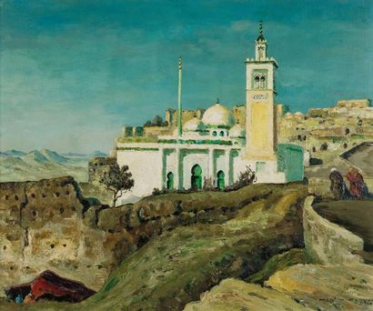 Jean Louis BOUCHEZ (1905-1983) Mosquée Sidi Kaddour - El Kef, 1948 Huile sur toile,...