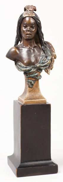 Atelier Franz Xaver BERGMANN (1861-1936) Bronze de Vienne, debut XXe siecle Negresse...