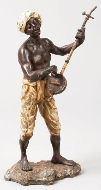 Atelier Franz Xaver BERGMANN (1861-1936) Bronze de Vienne, debut XXe siecle Le joueur...