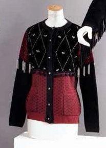 Jean-Paul GAULTIER maille circa 1987 Cardigan, haut en velours noir orné de clous...