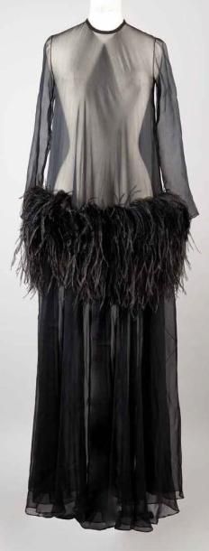 Yves SAINT LAURENT haute couture Automne-Hiver 1968/1969 N° de passage 74 Robe longue...