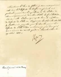 null Défense de Corfou. Lettre signée "Napol", adressée de Rambouillet le 19 mai...